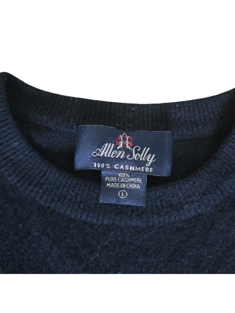 Allen Solly Mens Large Dark Blue 100% Cashmere Knit Pullover Sweater - Picture 2 of 2